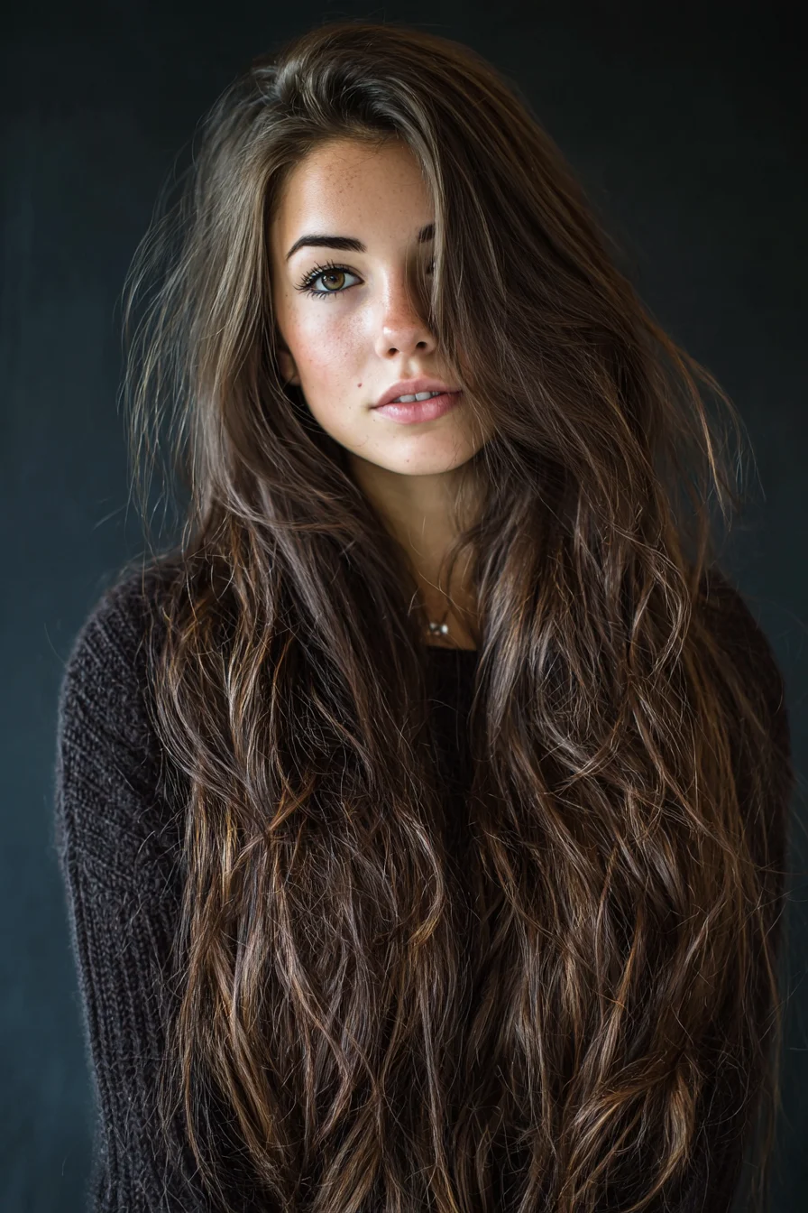 Long Textured Layers with Natural Tousled Waves