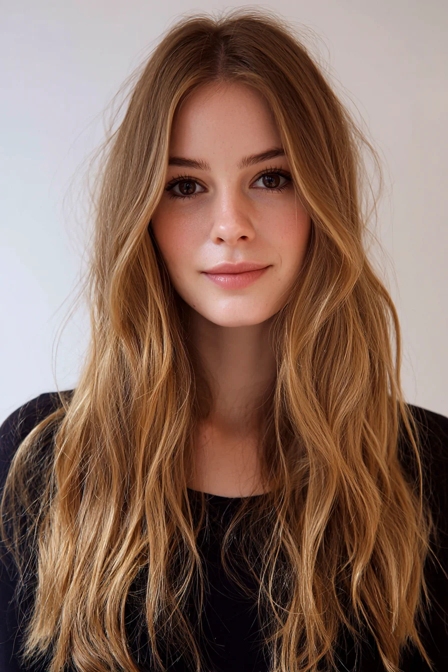 Long Tousled Beach Waves with Face‑Framing Layers