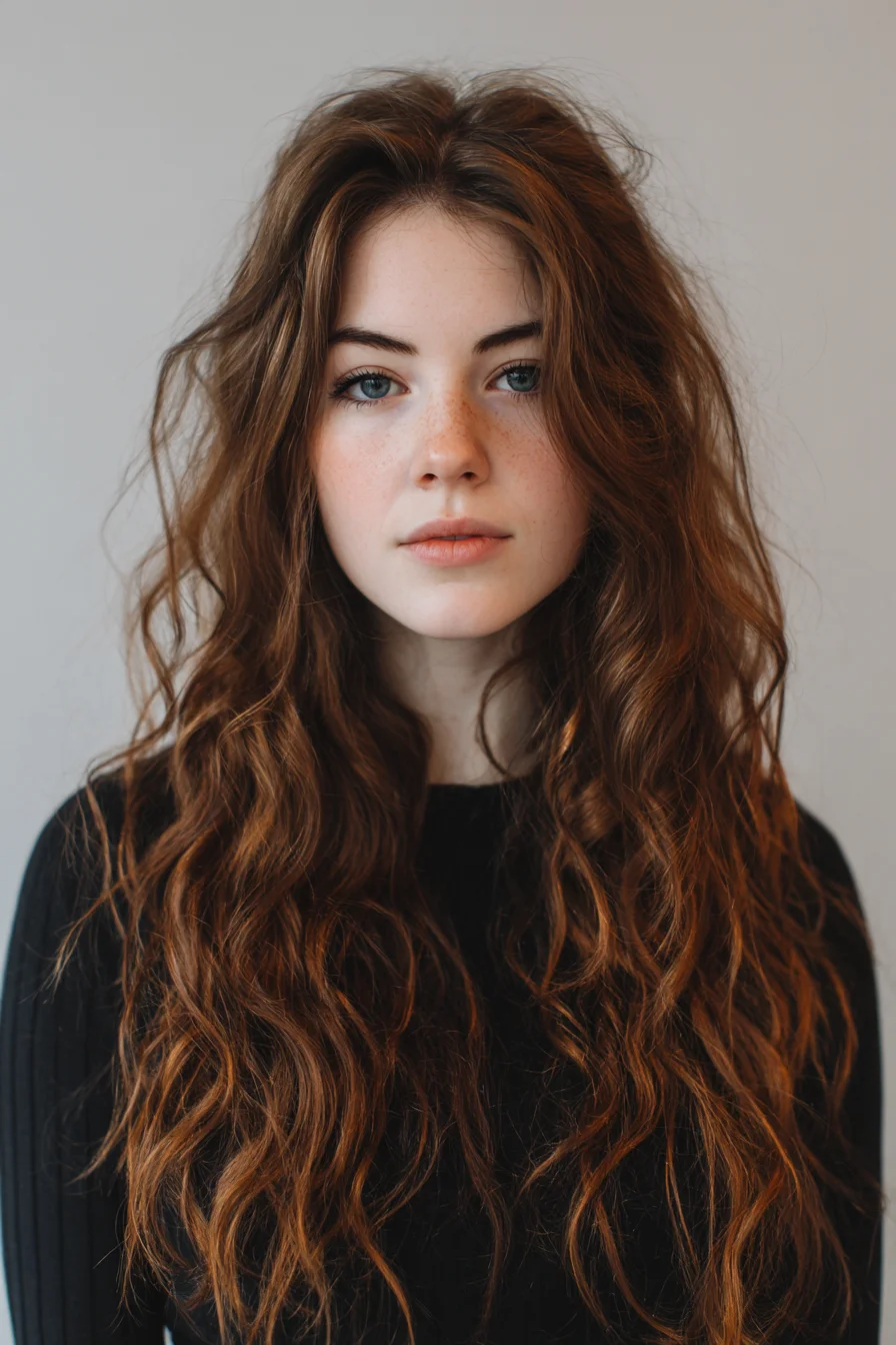 Long Tousled Beach Waves with Natural Layers