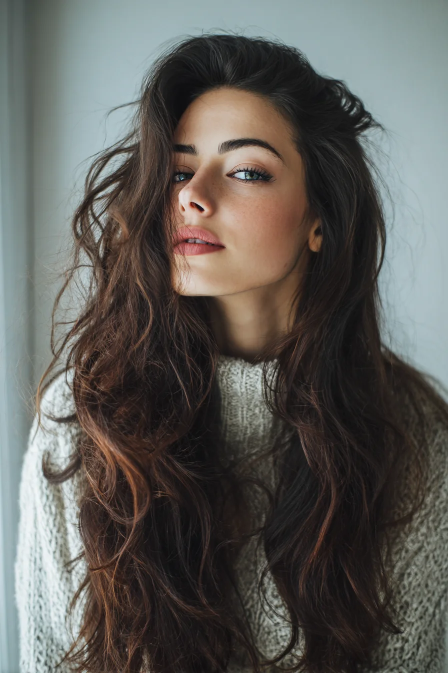 Long Tousled Waves with Natural Volume — Textured Beachy Hairstyle