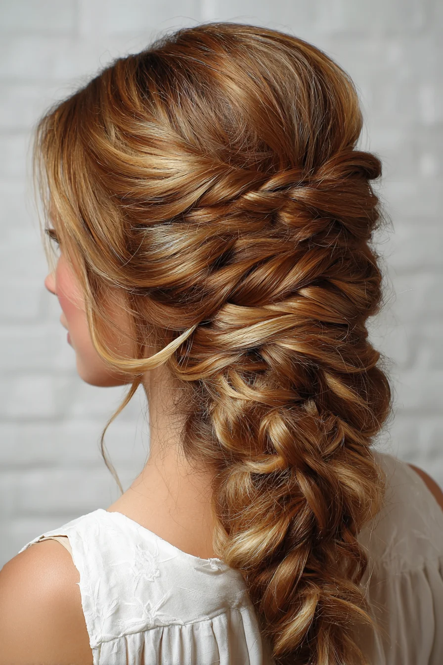 Loose Textured Twisted Fishtail Braid — Romantic Bridal/Bridesmaid Style