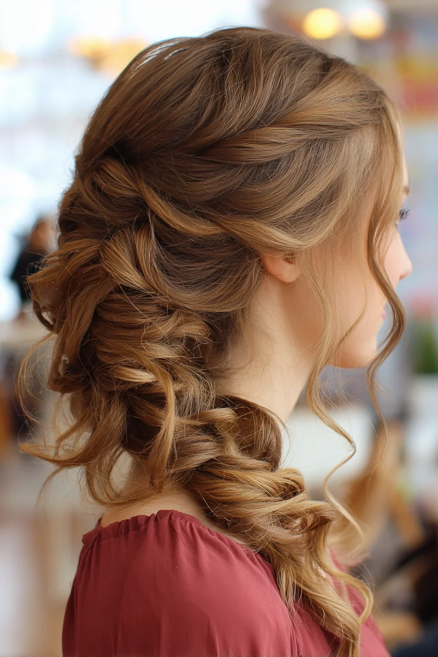 Romantic Loose Twisted Side Braid — Textured Updo for Medium to Long Hair