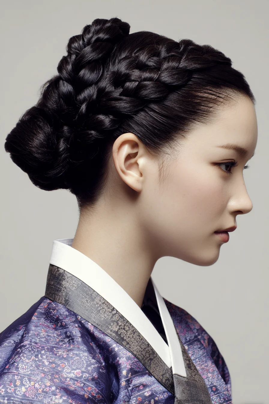 Sleek Double Dutch Braided Crown into Low Braided Bun — Formal Braided Updo