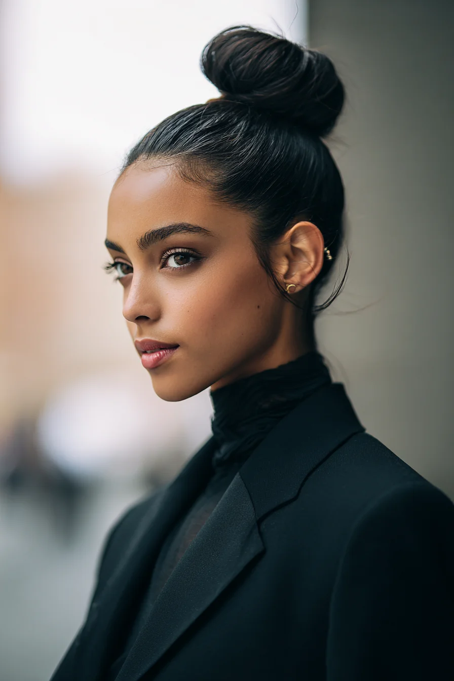 Sleek High Bun (Top Knot) with Smooth Edges