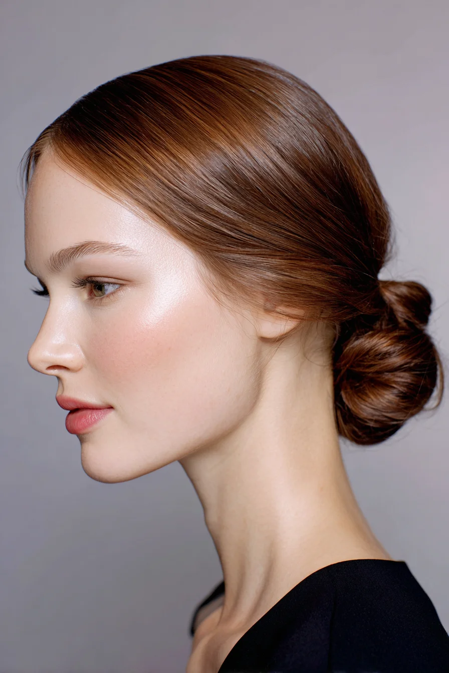 Sleek Low Twisted Bun — Classic Chignon for Medium to Long Hair