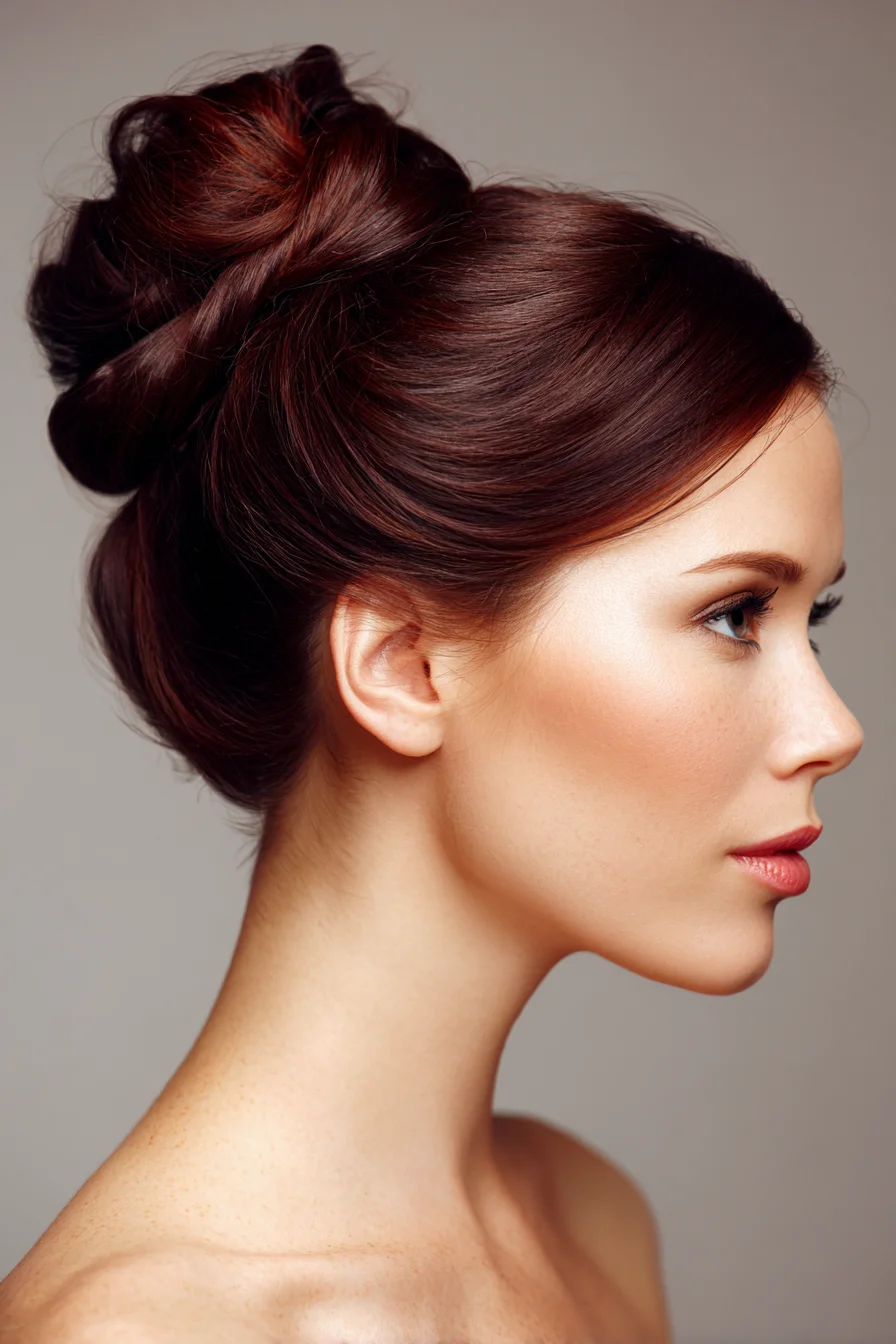 Sleek Twisted High Bun — Updo for Medium to Thick Hair