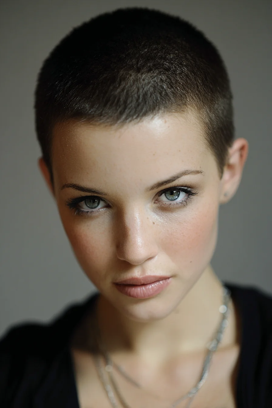 Textured Buzz Cut Pixie — Close-Cropped Short Hair for Women