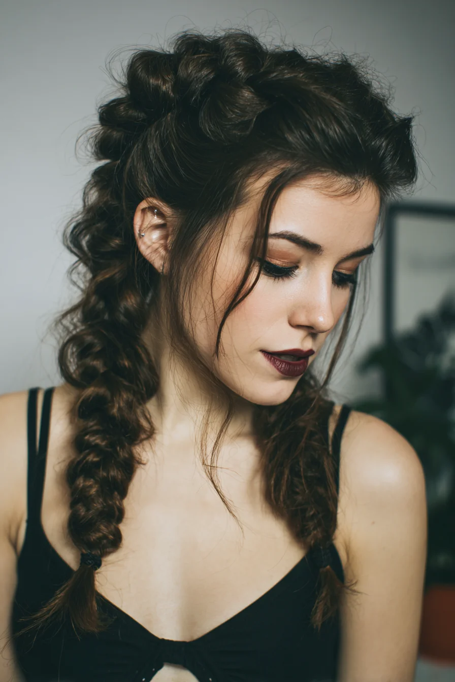 Textured Double Dutch Braids with Face‑Framing Tendrils