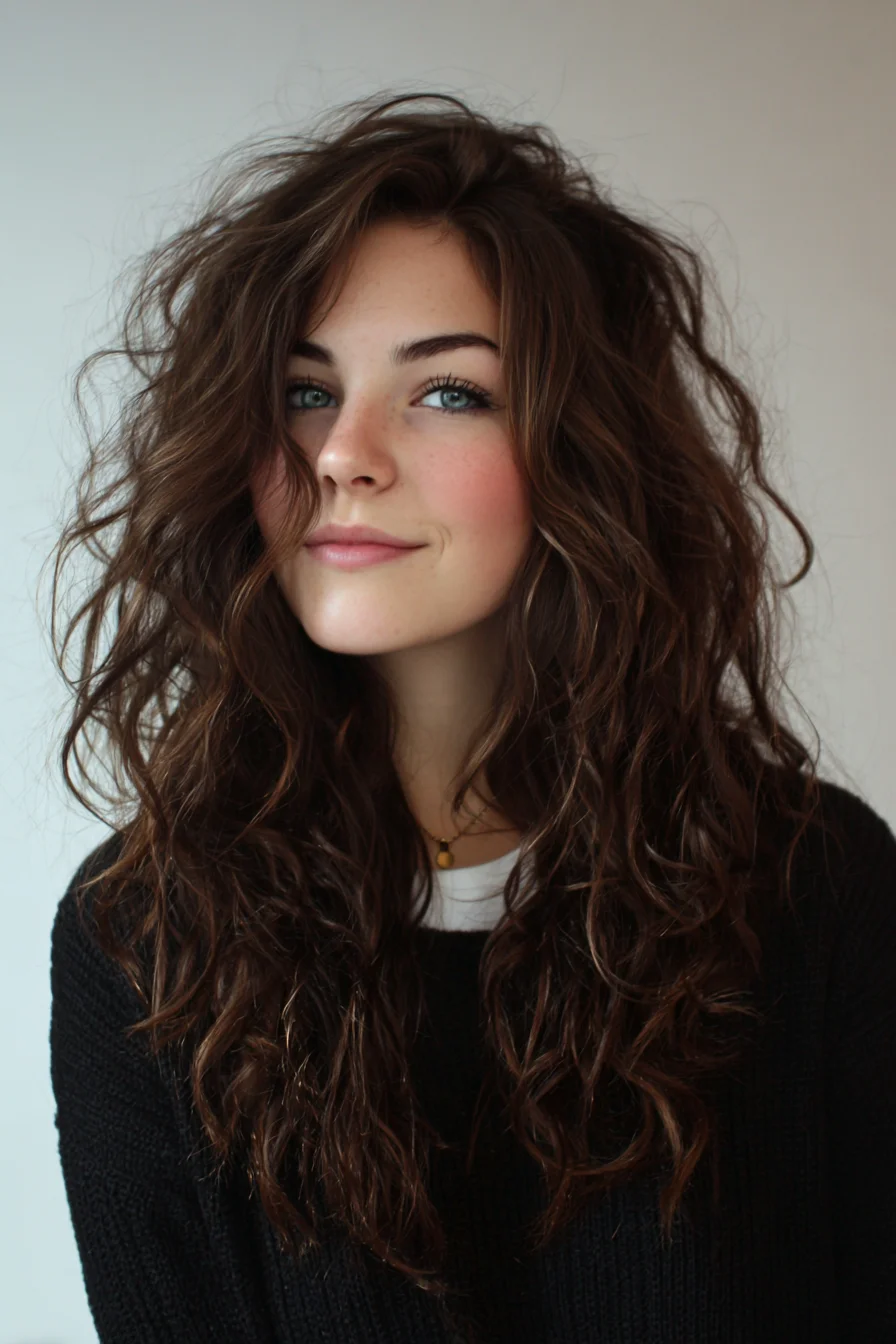Textured Long Layers for Natural Loose Waves and Voluminous Curls