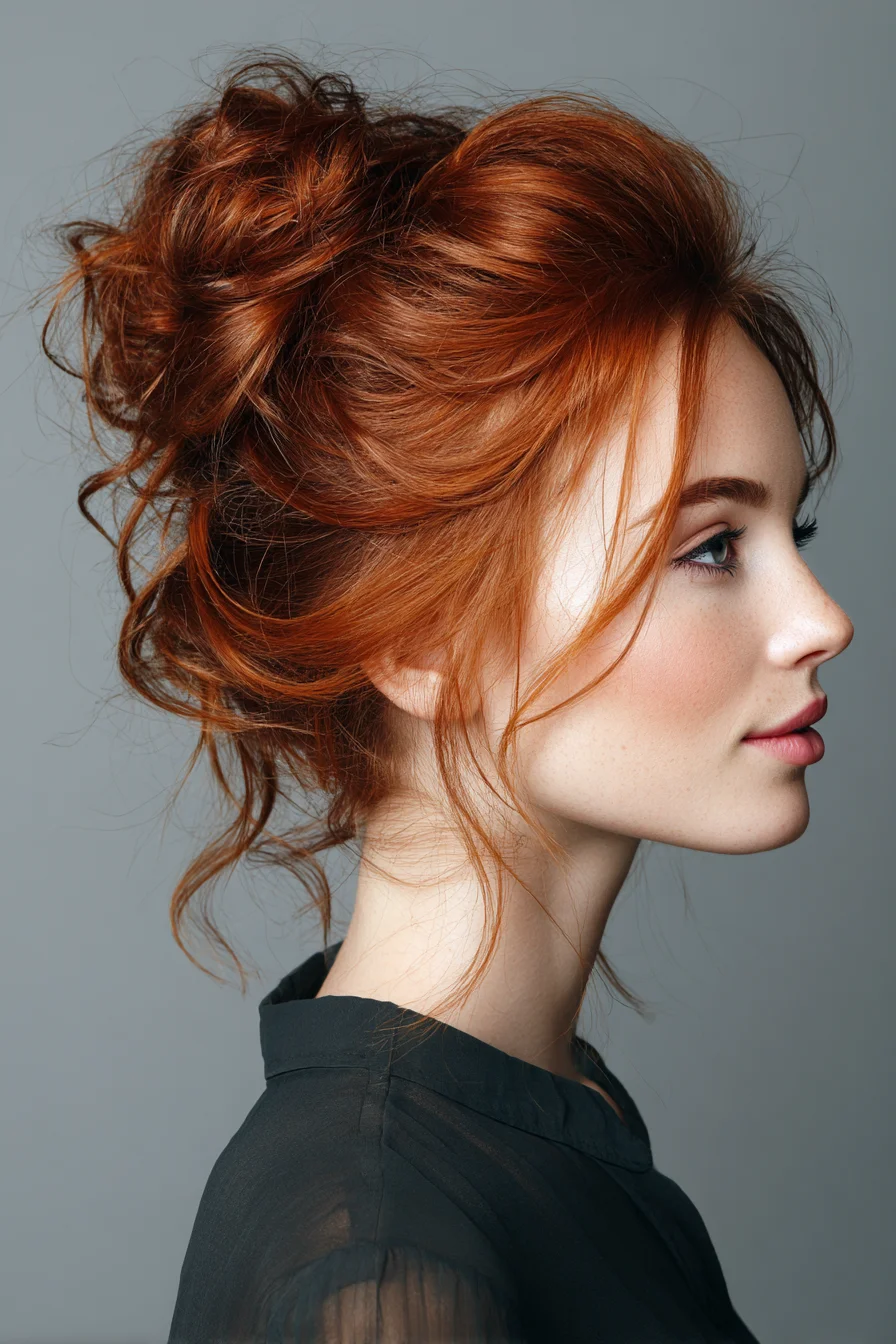 Textured Loose Updo with Face‑Framing Tendrils