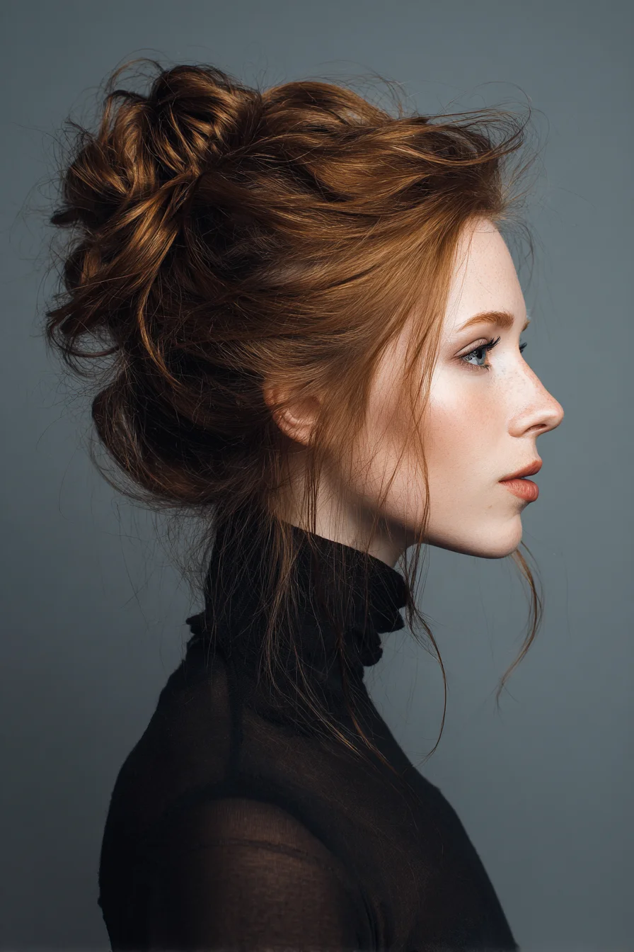 Textured Messy Romantic Updo for Fine to Medium Hair