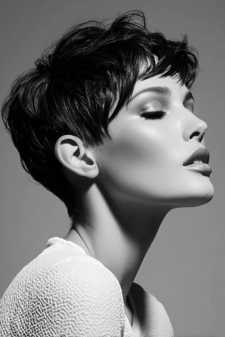 Textured Pixie Cut with Choppy Fringe — Short Layered Style