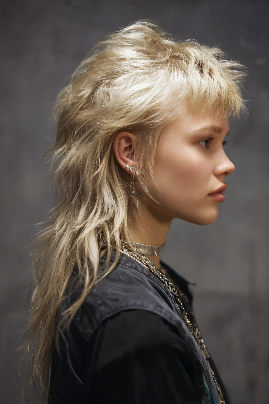Textured Shag Mullet with Choppy Fringe