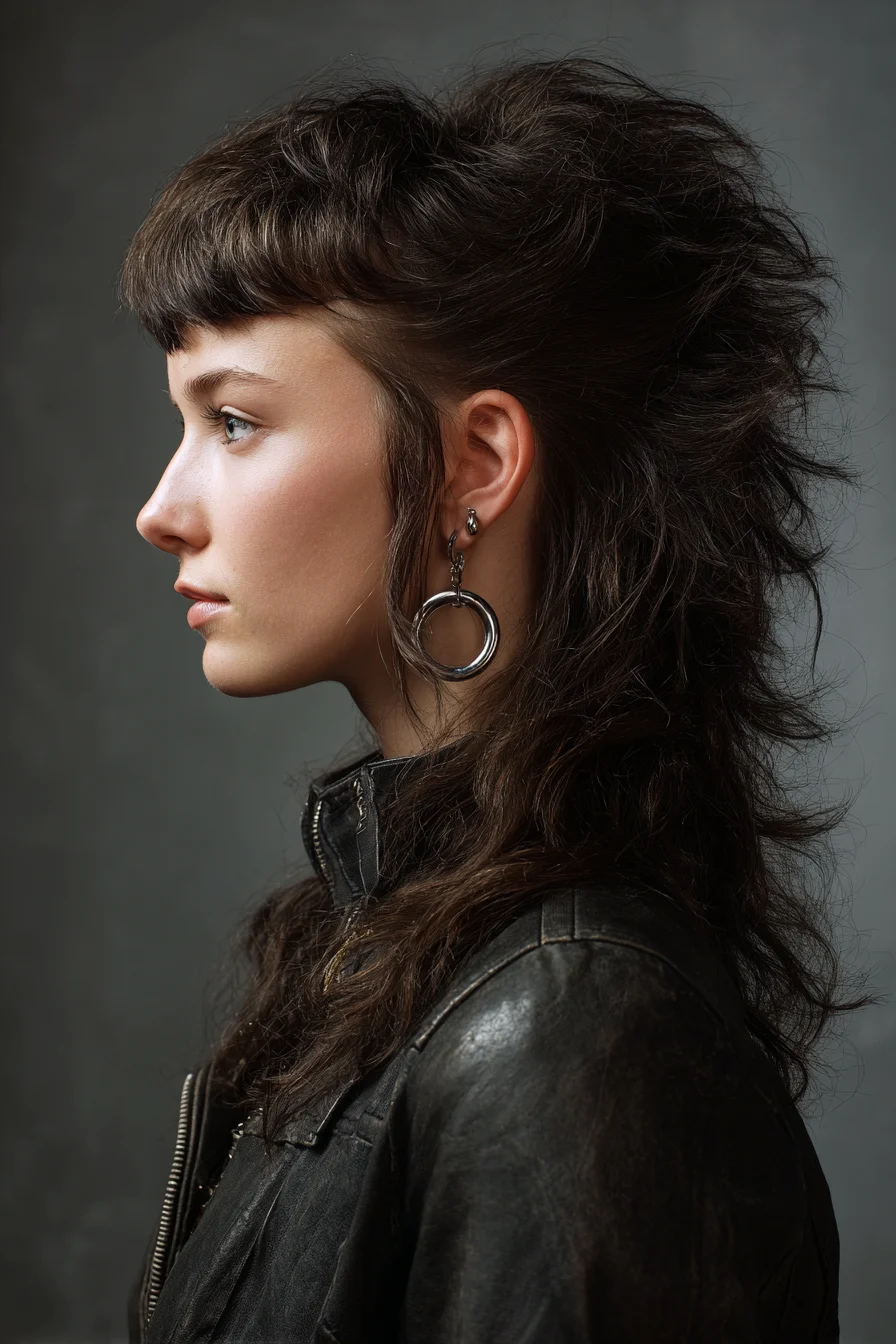 Textured Shag Mullet with Choppy Micro-Bangs — Voluminous Layered Cut