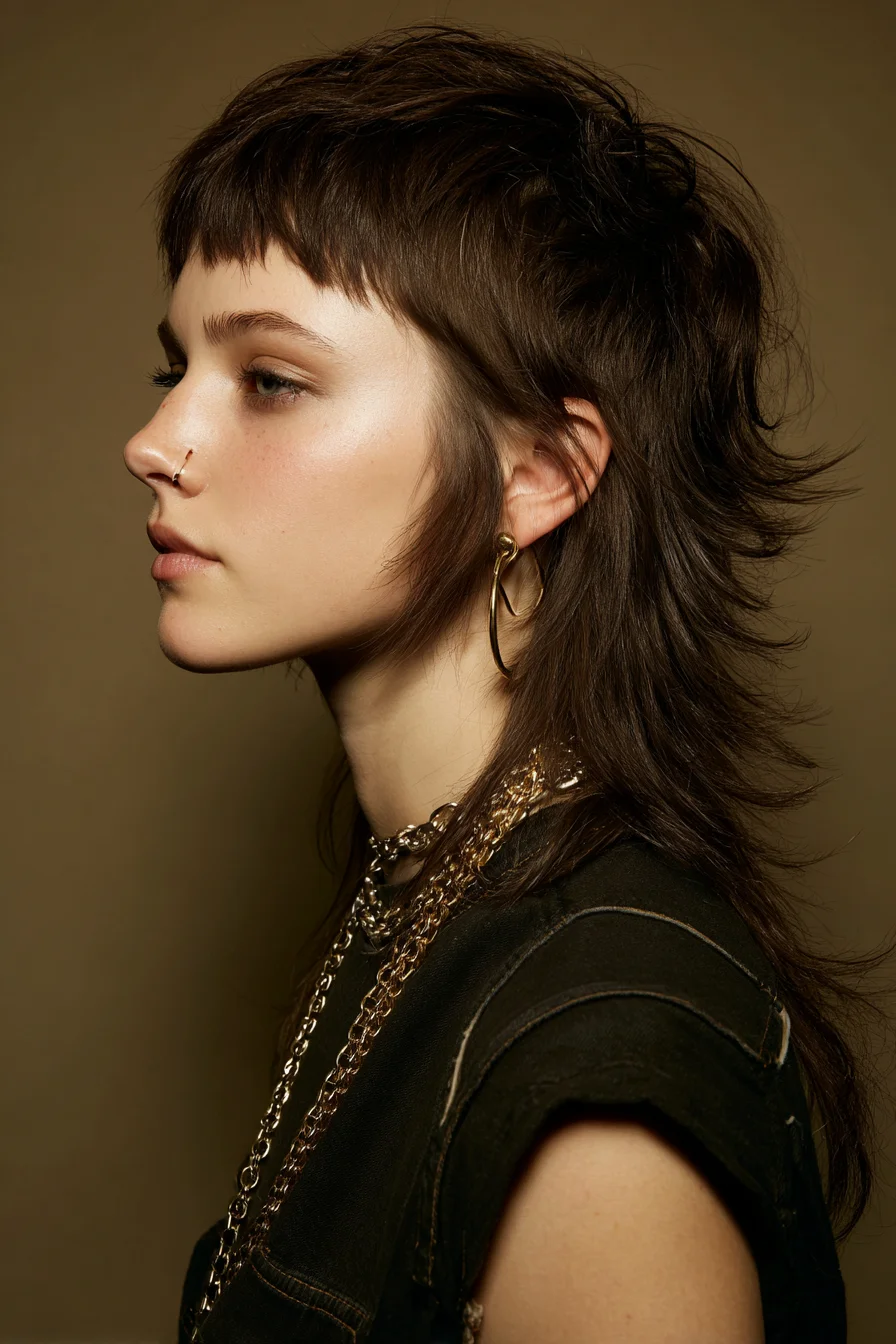 Textured Shag Mullet with Micro Fringe