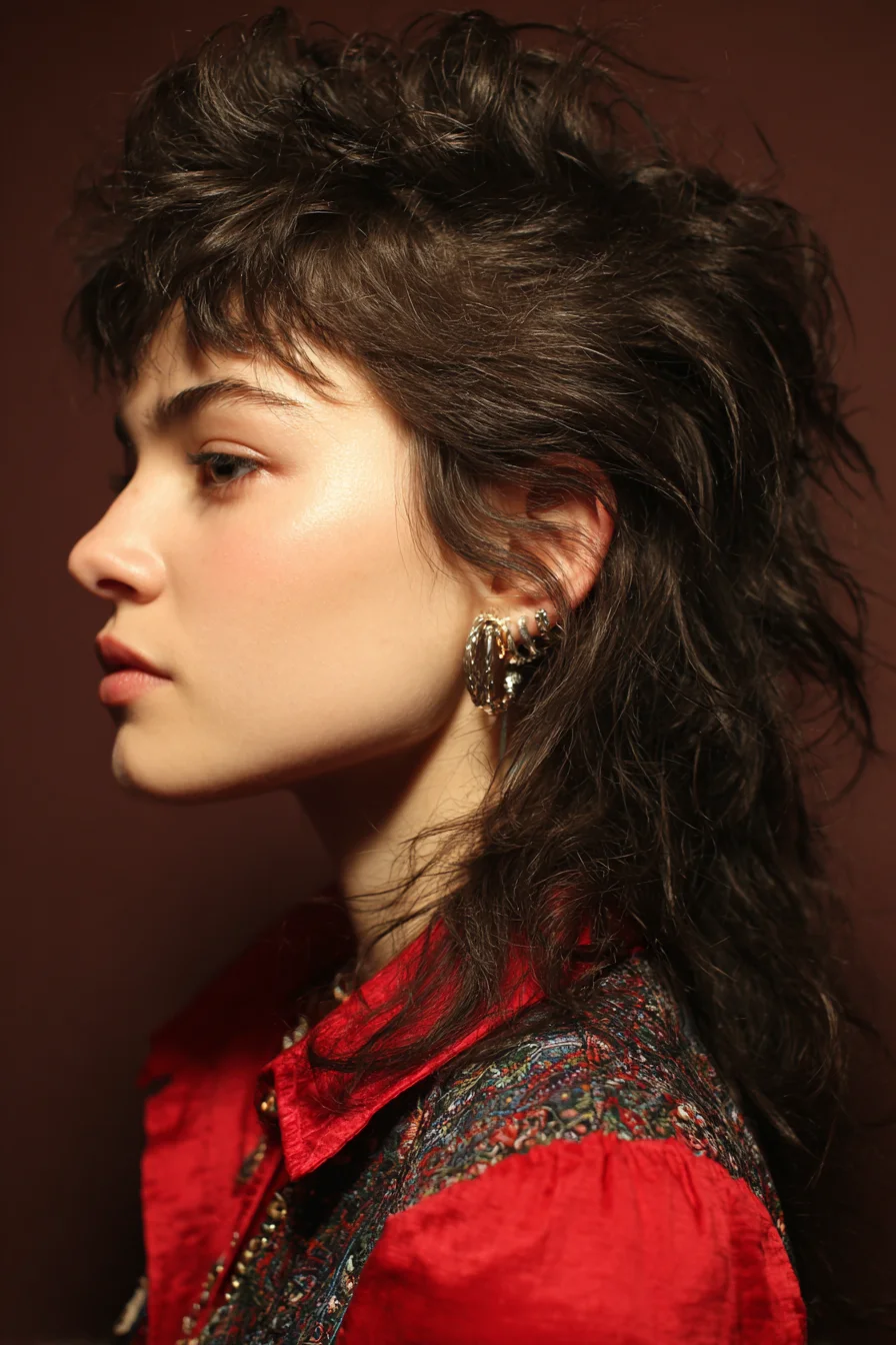 Textured Shag Mullet with Piecey Fringe — Tousled Layered Cut