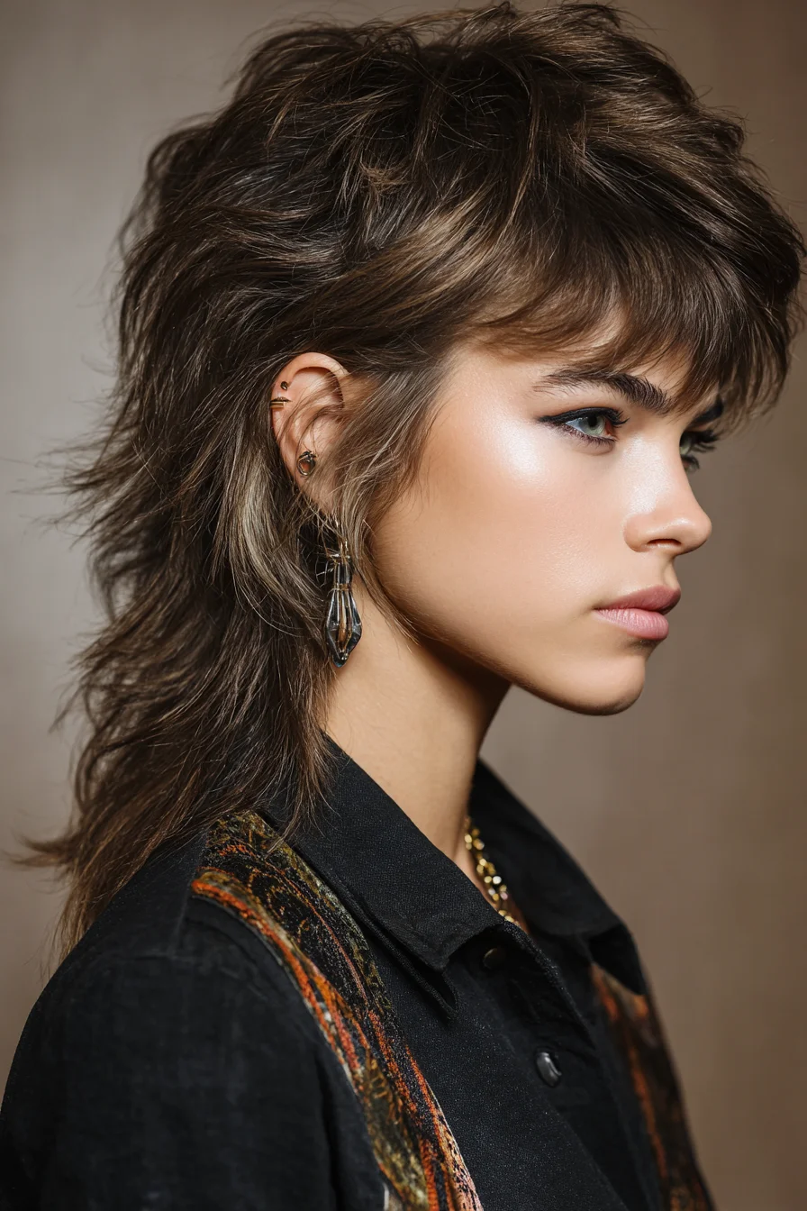 Textured Shag Mullet with Wispy Fringe — Layered Feathered Cut