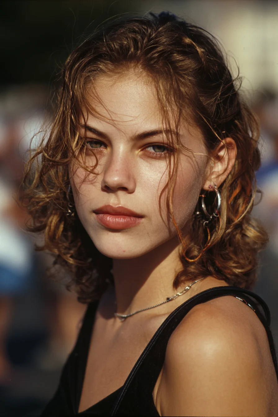 Textured Short Curly Bob with Face‑Framing Tendrils