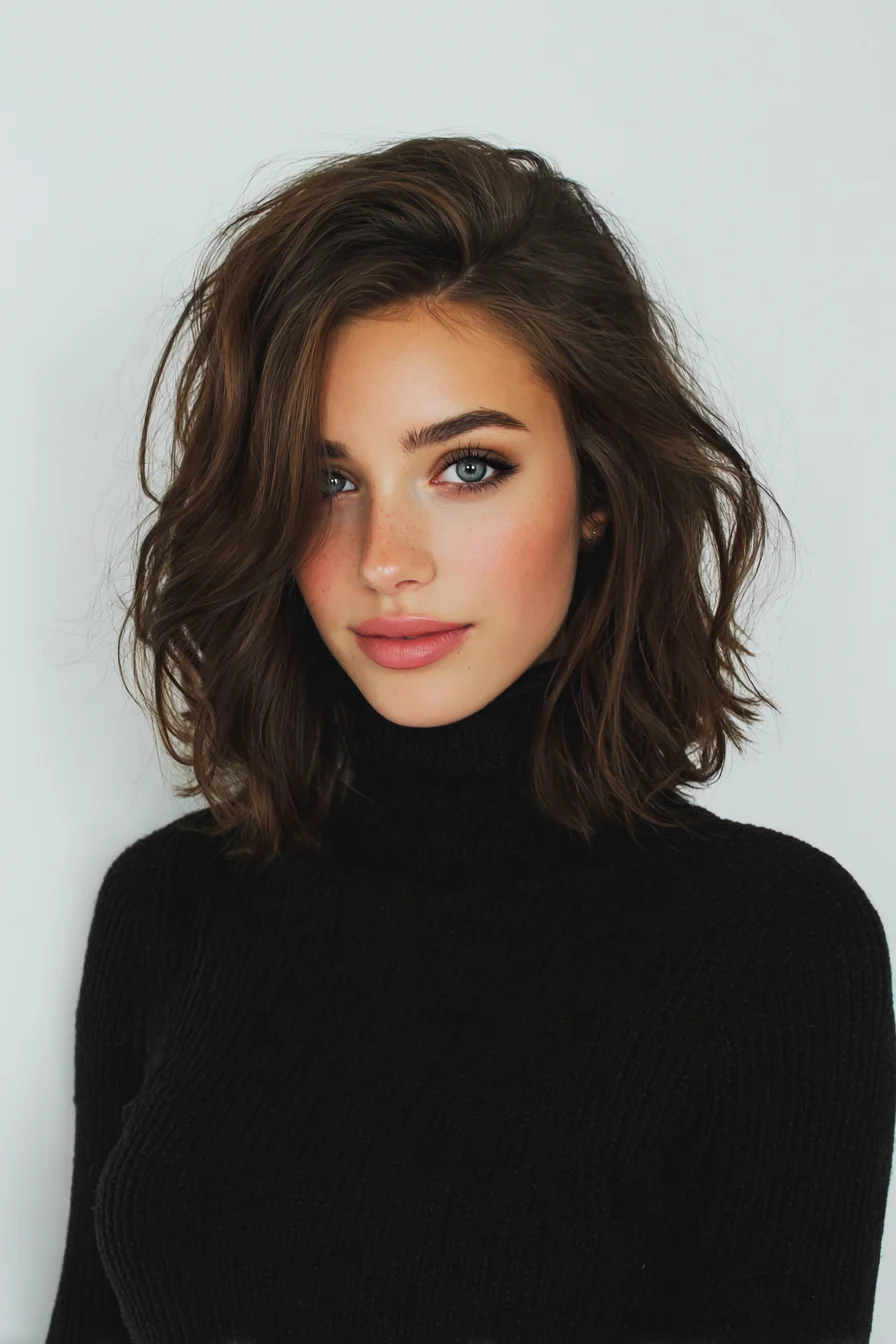 Textured Shoulder-Length Lob — Tousled Waves & Face-Framing Layers