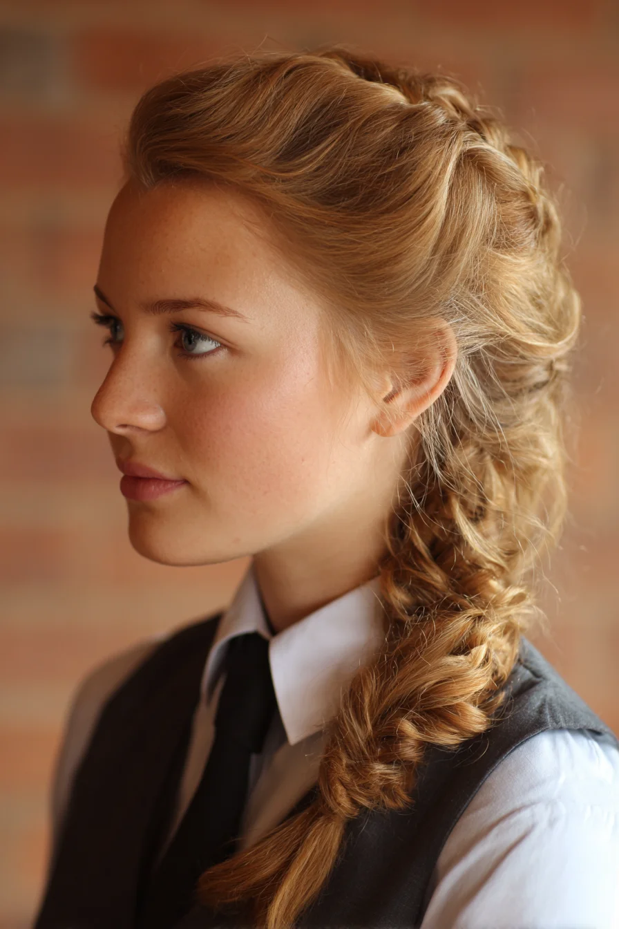 Textured Side Dutch-to-Fishtail Braid with Voluminous Crown