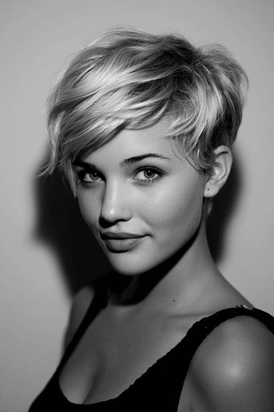 Textured Side‑Swept Pixie Cut for Fine to Medium Hair