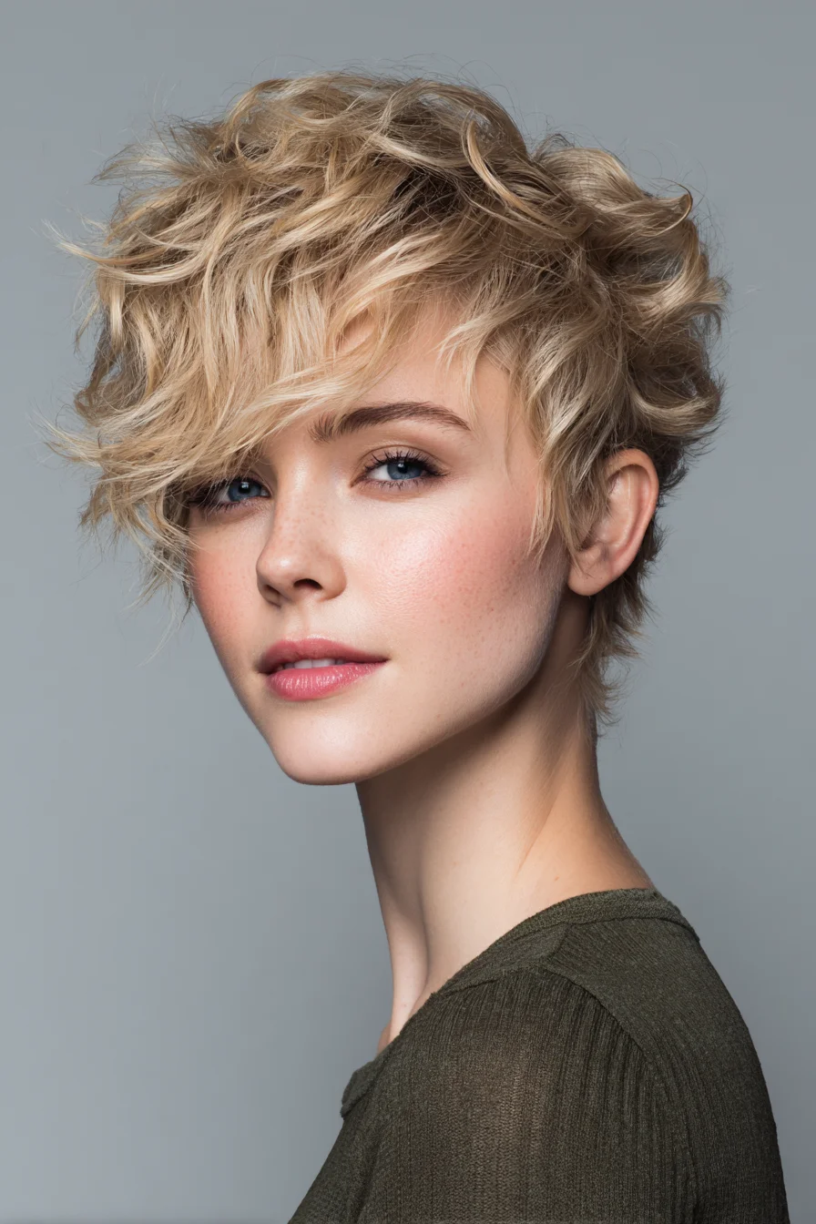 Textured Tousled Pixie Cut — Short Choppy Layers for Volume & Movement