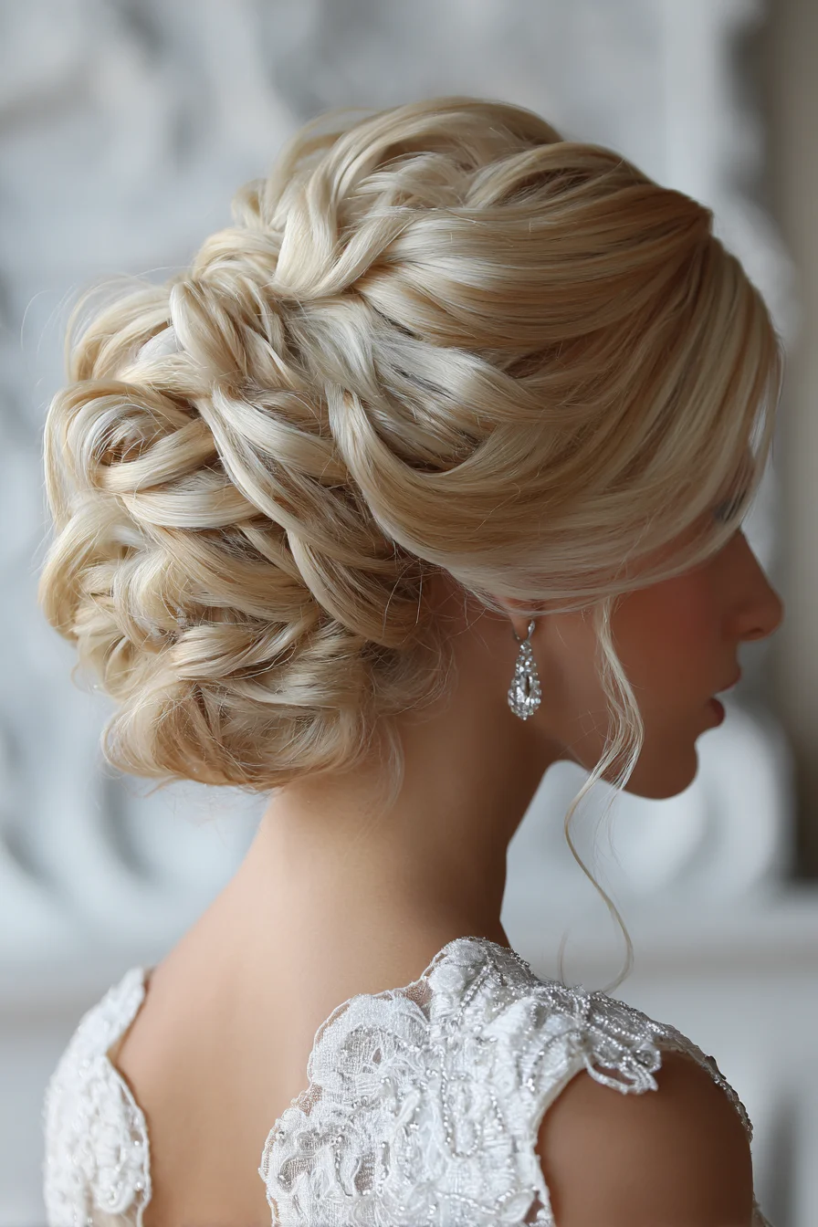 Textured Twisted Low Updo — Bridal/Occasion Updo for Medium to Thick Hair