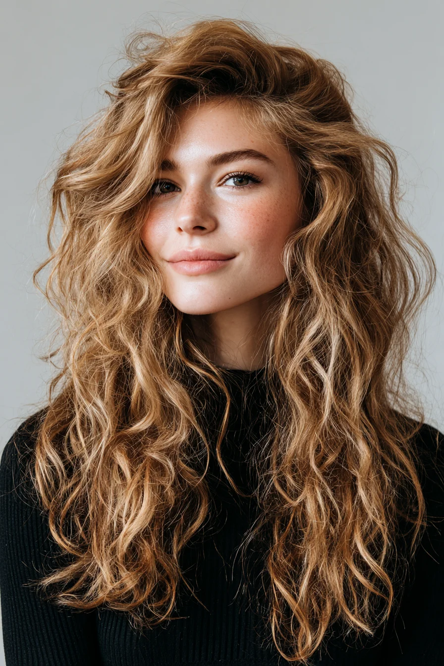 Textured Voluminous Beach Waves for Long, Layered Hair