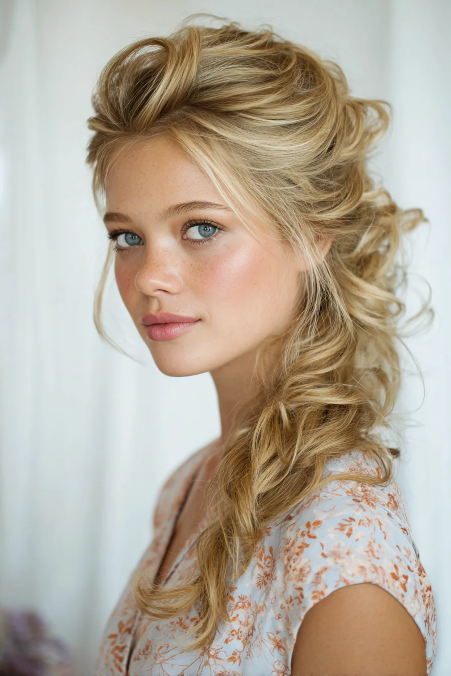 Textured Voluminous Side Braid with Soft Face‑Framing Layers