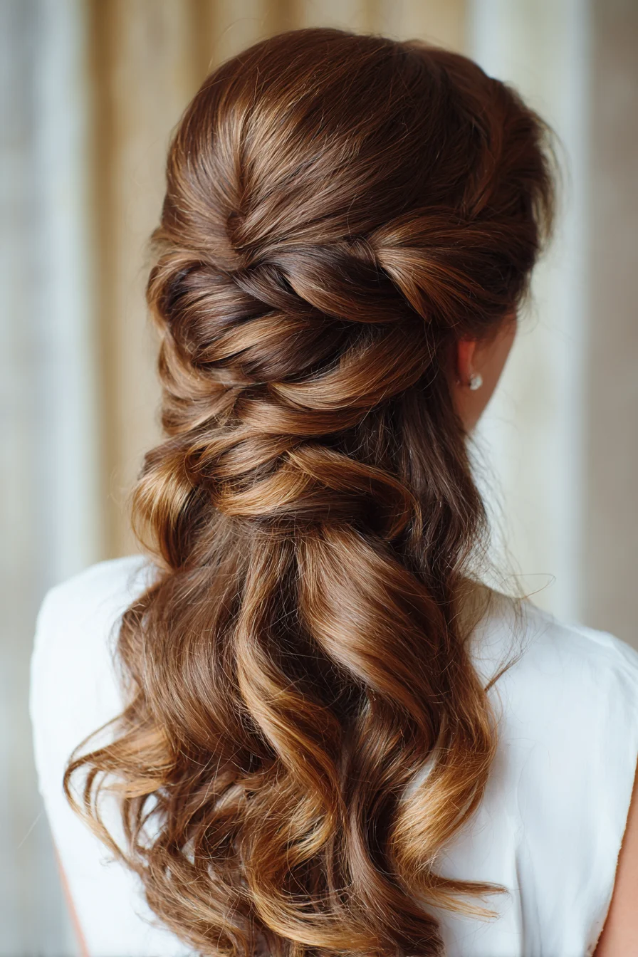 Twisted Half-Up with Loose Waves — Romantic Half-Up Hairstyle