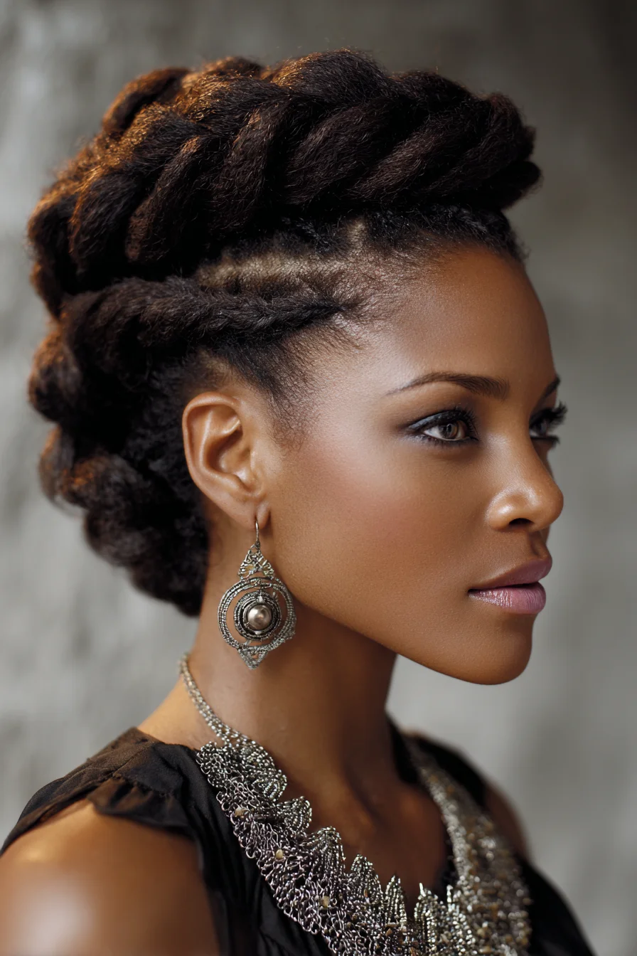 Twisted Updo with Cornrow Base — Elegant Natural/Type 4 Hairstyle
