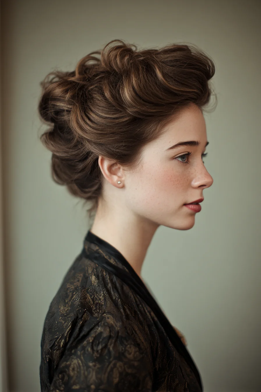 Vintage Voluminous Rolled Updo — Soft Romantic Formal Updo