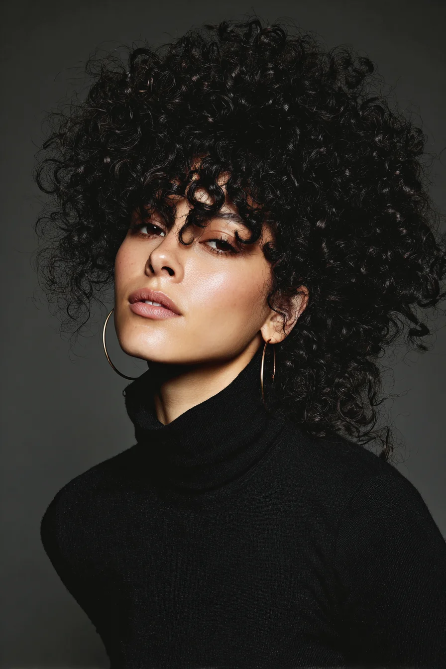 Voluminous Curly Shag with Face‑Framing Curls