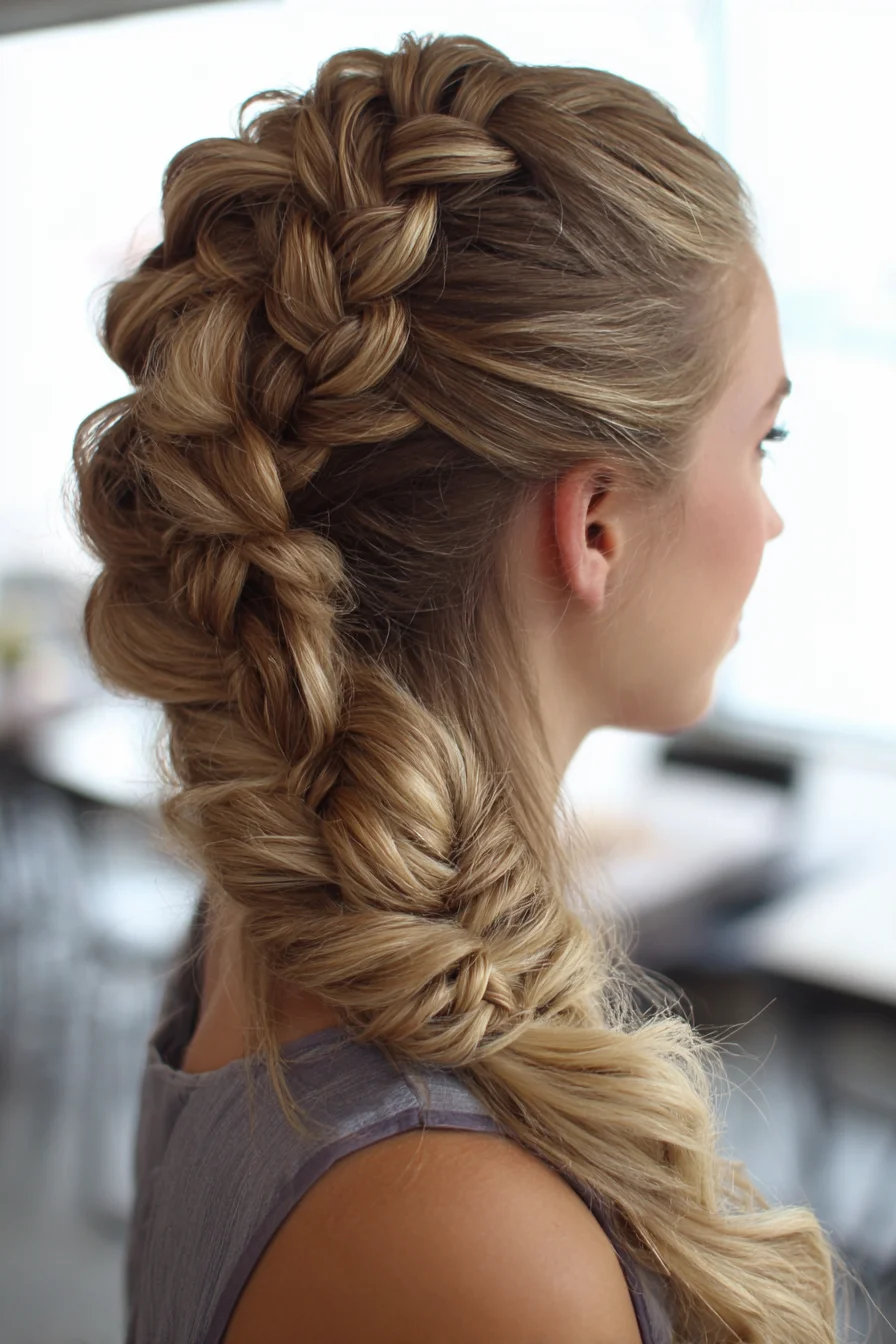 Voluminous Dutch-to-Fishtail Braided Ponytail — Textured Bridal/Everyday Look