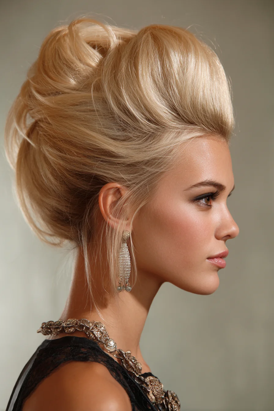 Voluminous French Twist Updo for Fine to Medium-Length Hair