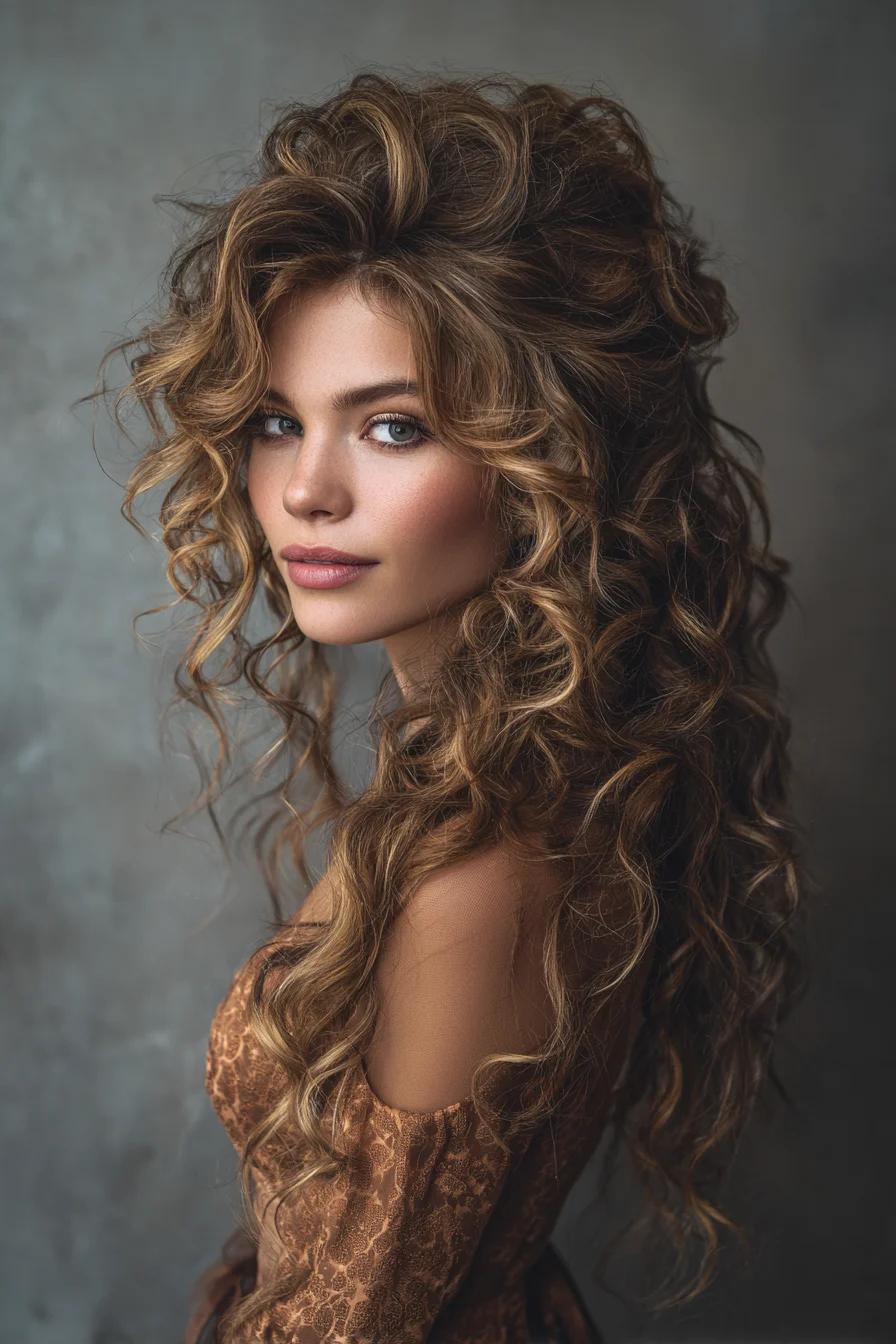 Voluminous Layered Long Curls with Face‑Framing Layers