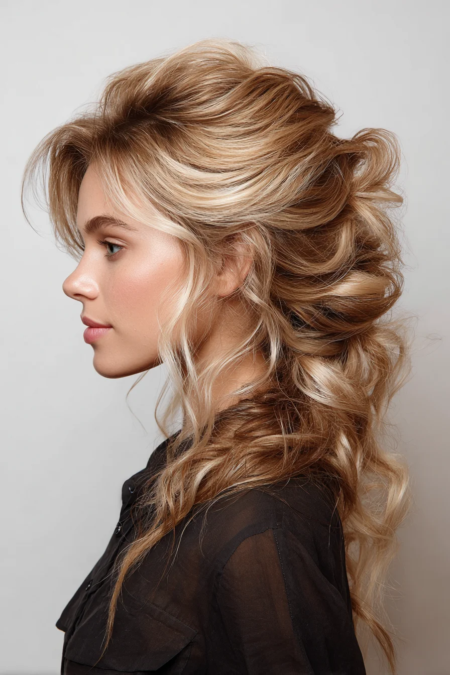 Voluminous Textured Half-Up with Loose Romantic Waves