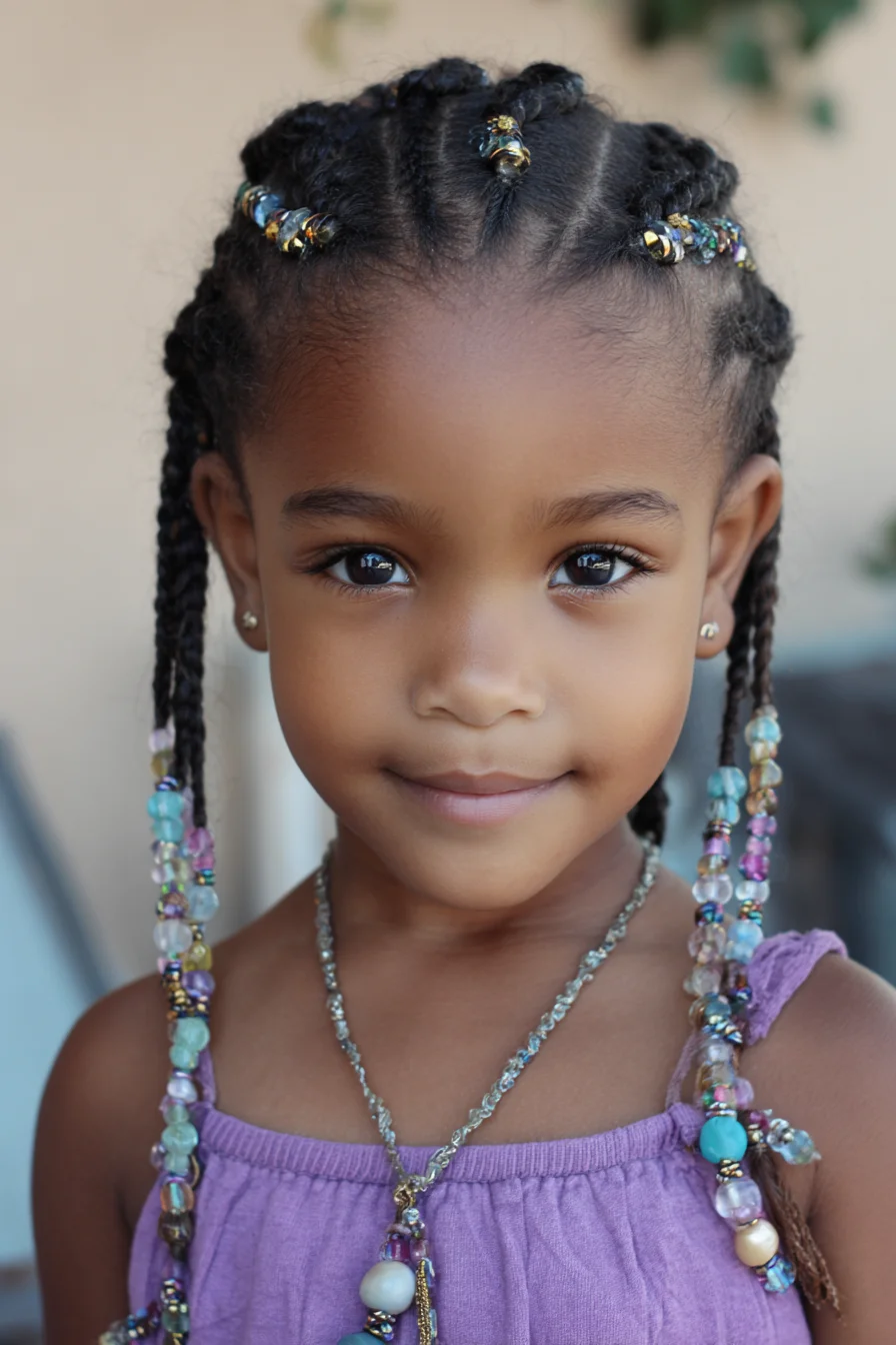 Beaded Cornrow Braids — Neat Cornrows with Beaded Ends