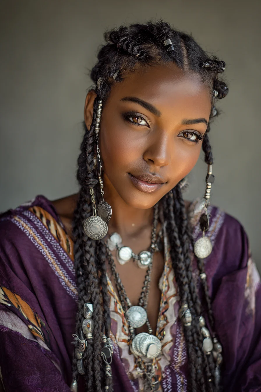 Beaded Micro-Twists — Protective Twists with Metal Cuffs for Natural Hair