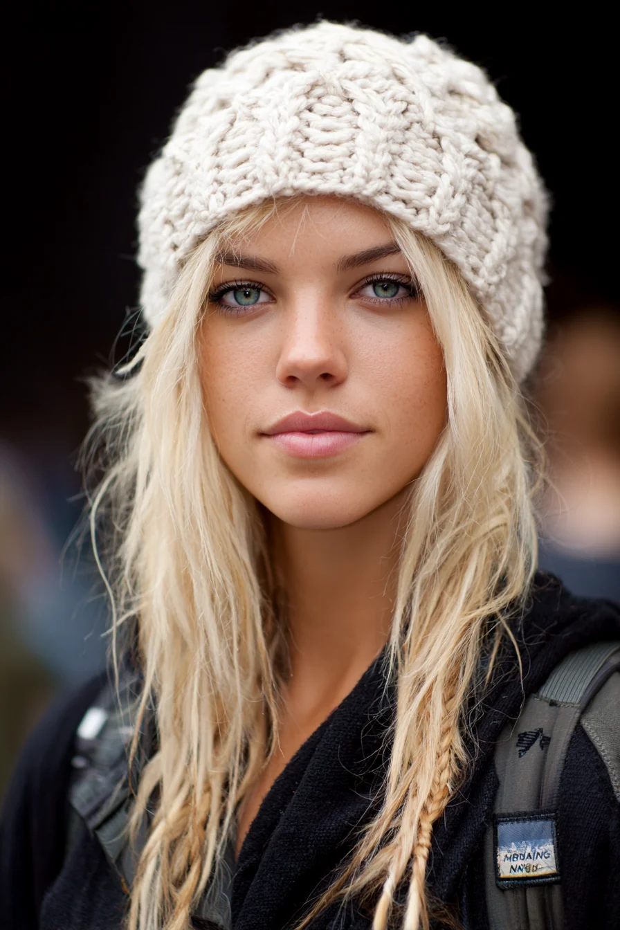 Beanie-Friendly Beachy Blonde with Textured Layers and Micro Braids