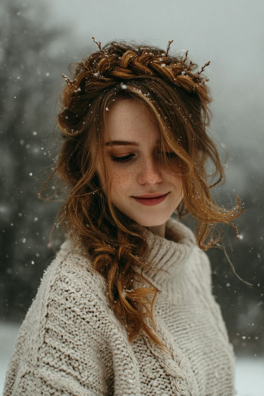 Boho Crown Braid with Loose Side Braid