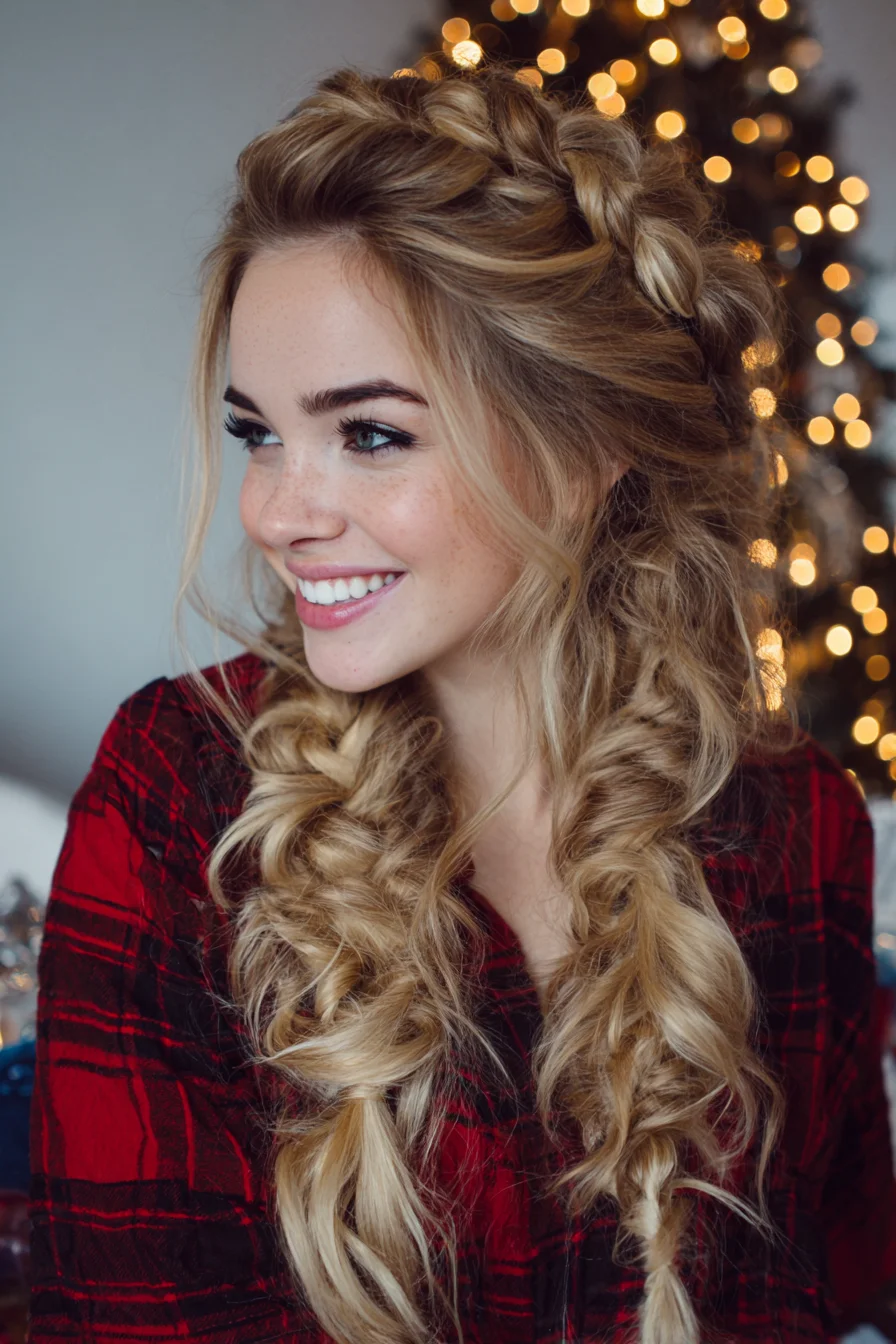 Boho Double Fishtail Braids with Textured Crown — Voluminous Braided Style