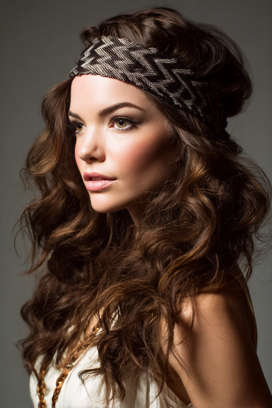 Boho Headband Waves — Long Voluminous Textured Waves