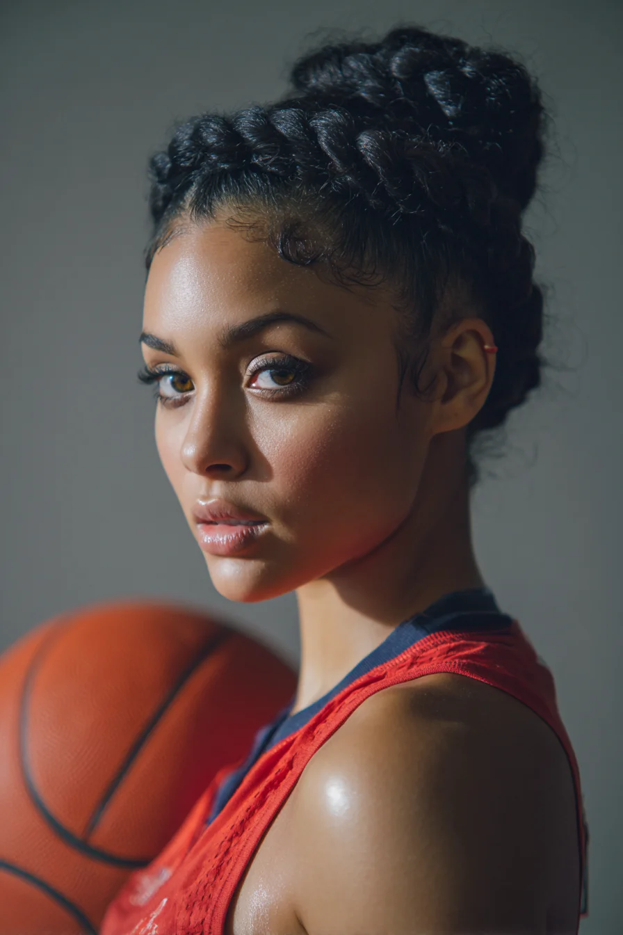 Braided Crown into High Bun — Braided Updo for Thick, Curly & Textured Hair