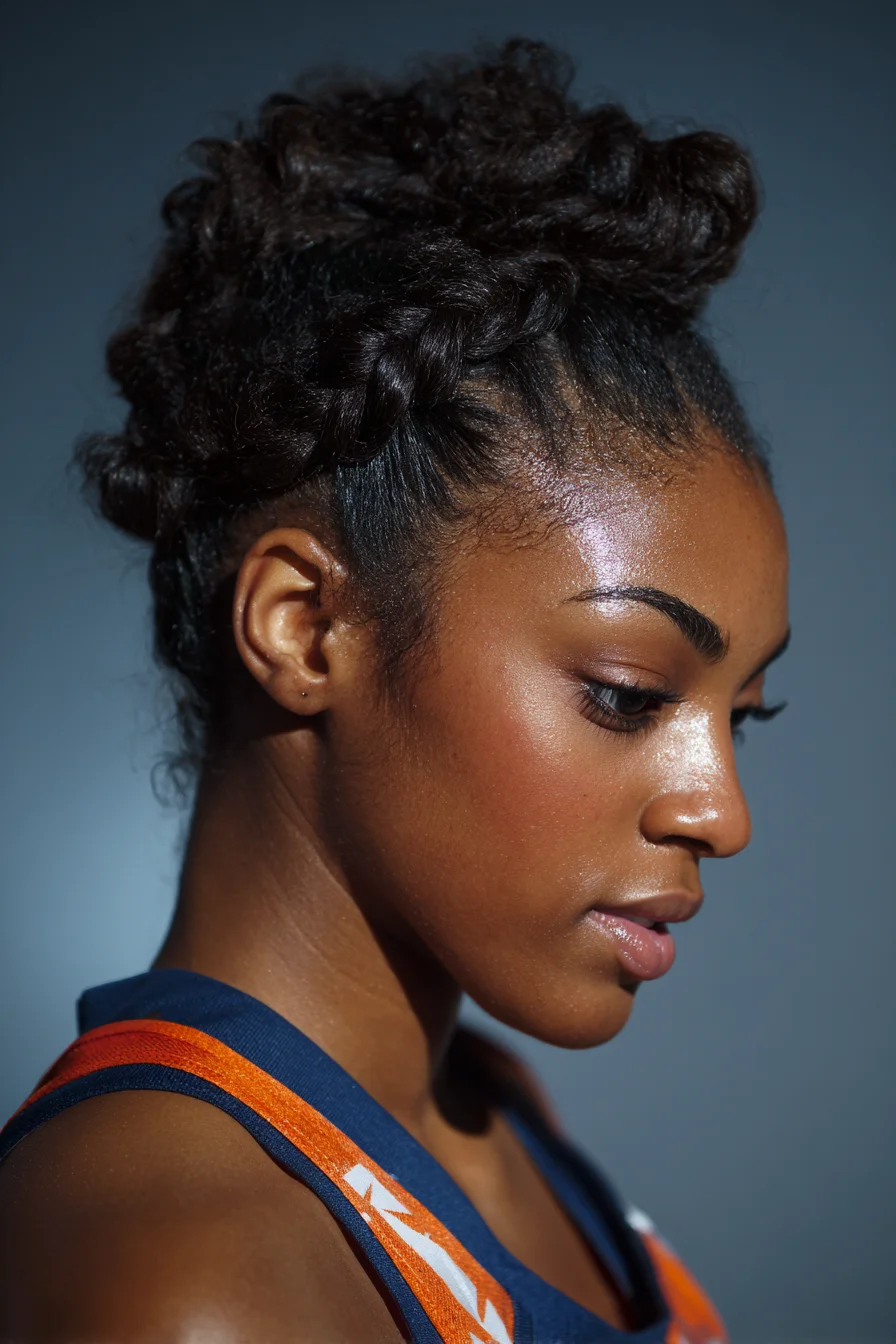 Braided Crown Updo for Natural Curly and Coily Hair