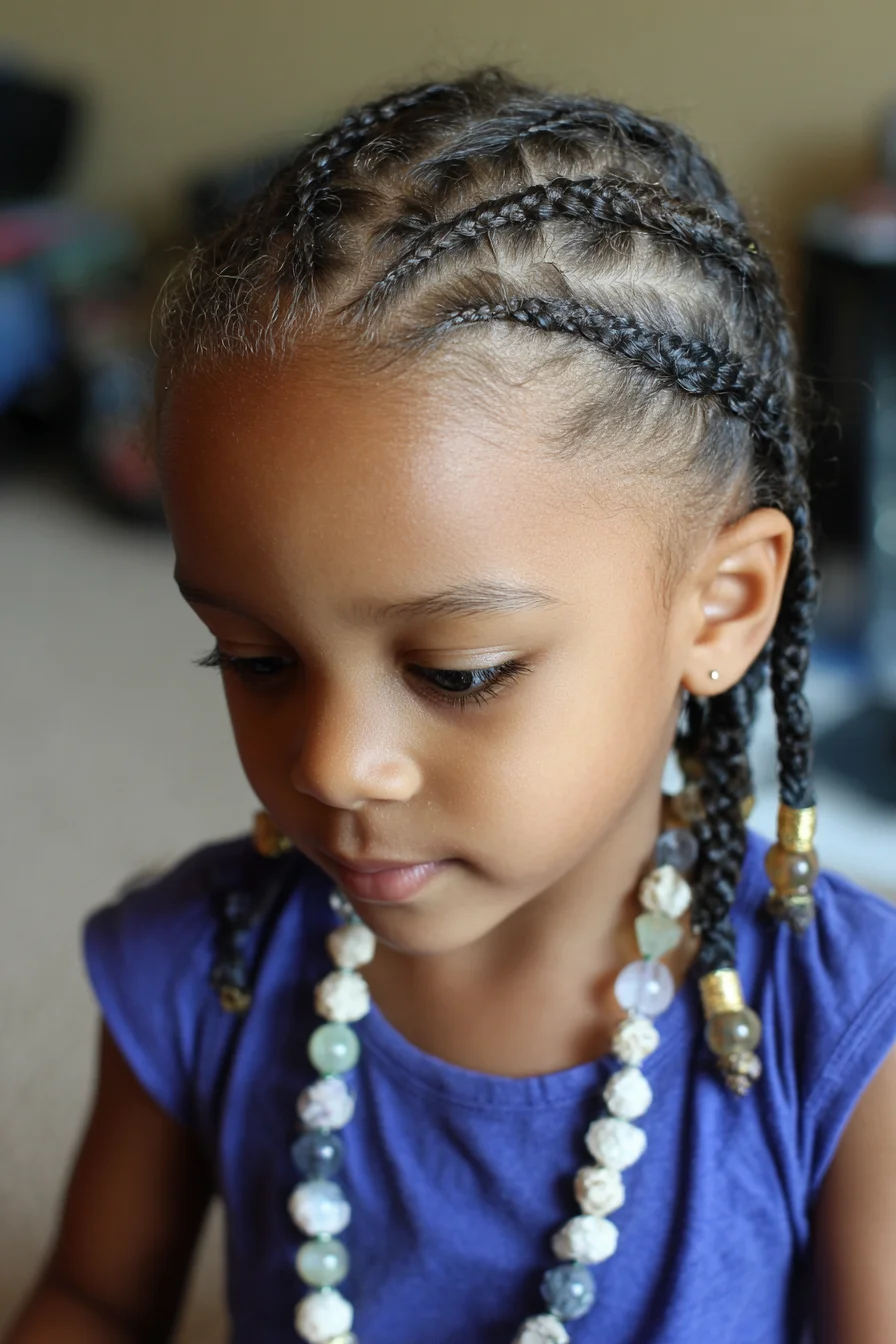 Cornrow Braids with Beaded Ends — Protective Style for Curly & Coily Hair