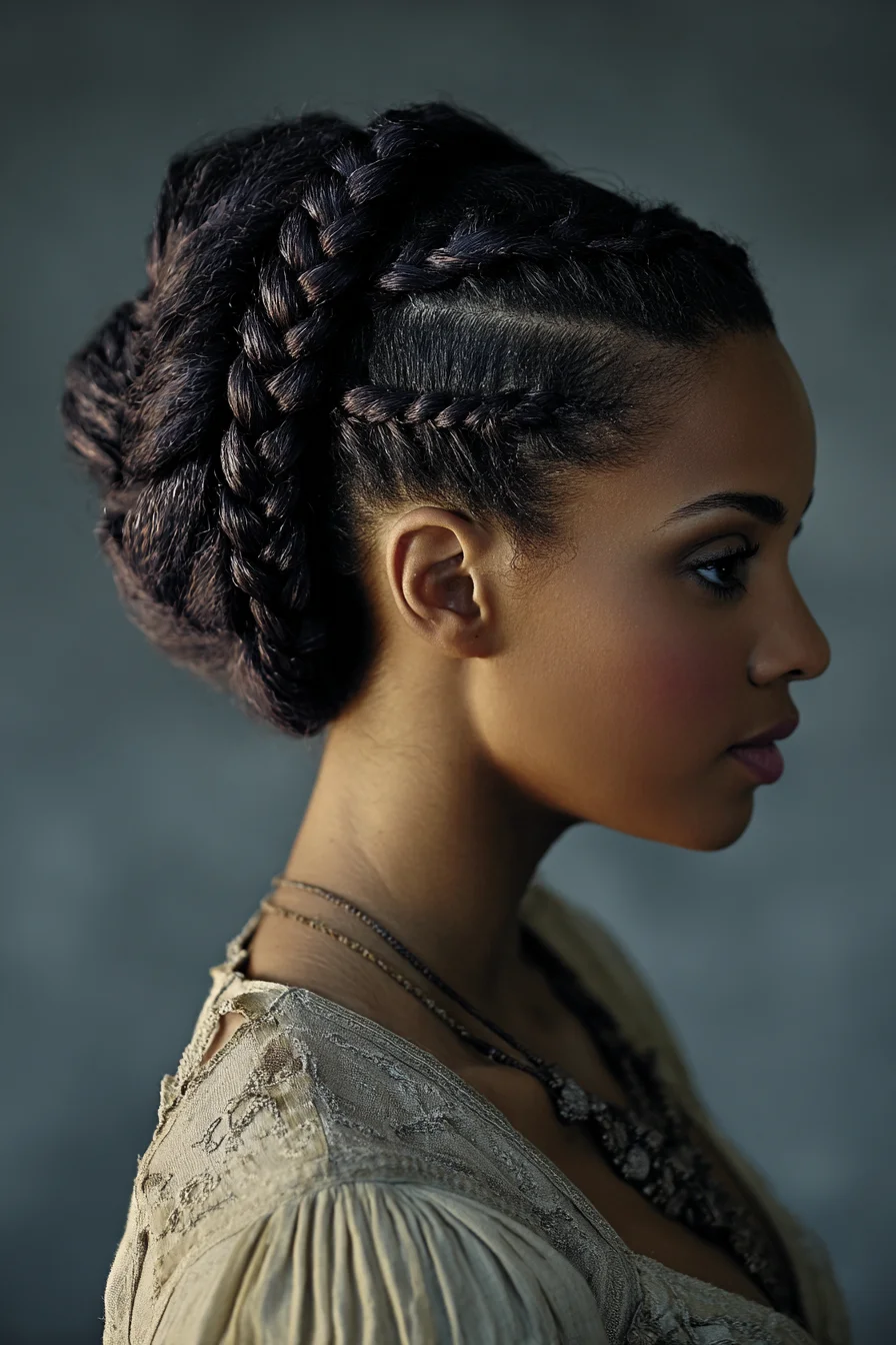 Crown Braided Updo with Side Cornrows — Protective Natural Hair Style