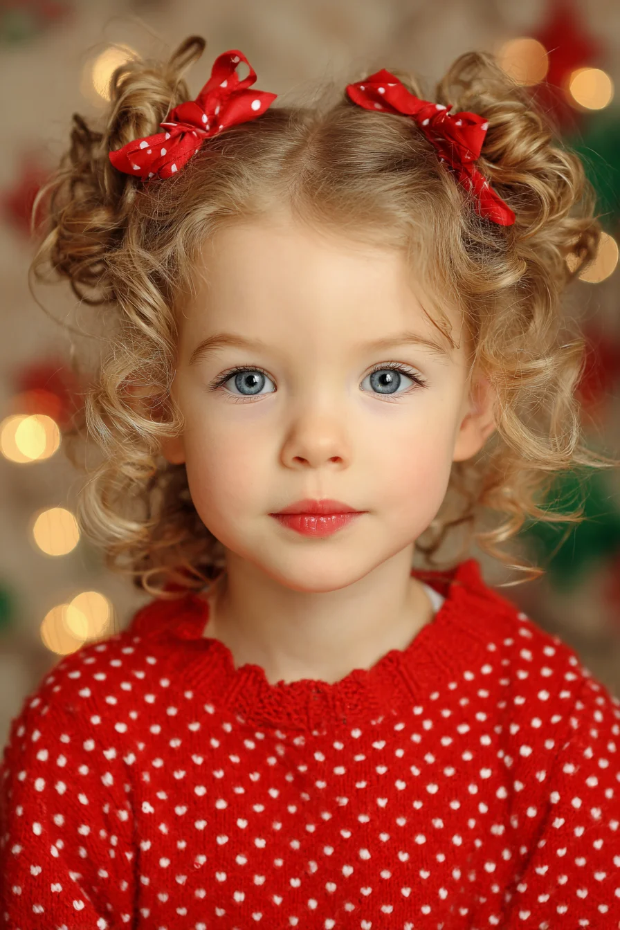 Curly Double Buns with Loose Face‑Framing Ringlets