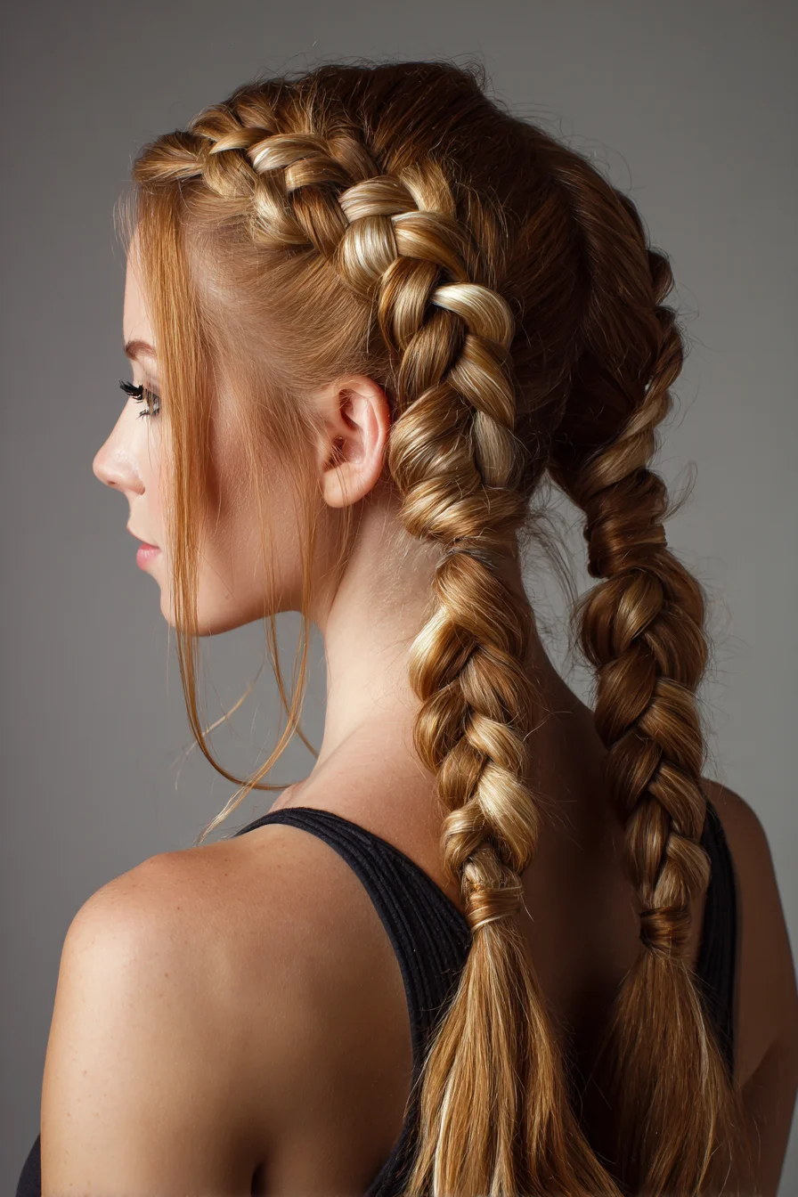 Double Dutch Boxer Braids for Long, Thick Hair