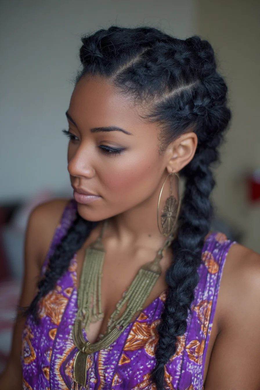 Double Dutch (Boxer) Braids — Protective Style for Natural Textures